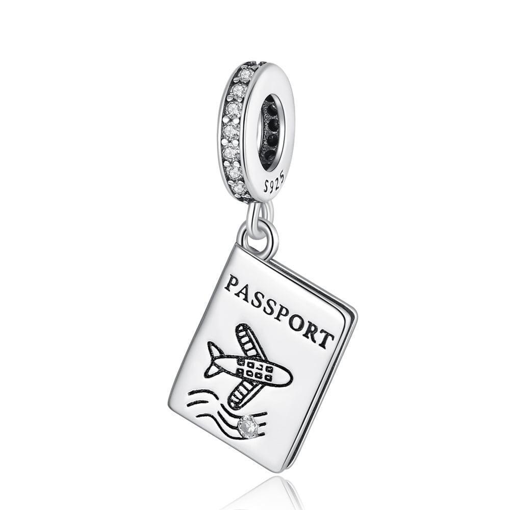 Passport Traveling S925 Dangle Charm for Women Bracelet Necklace Pendant